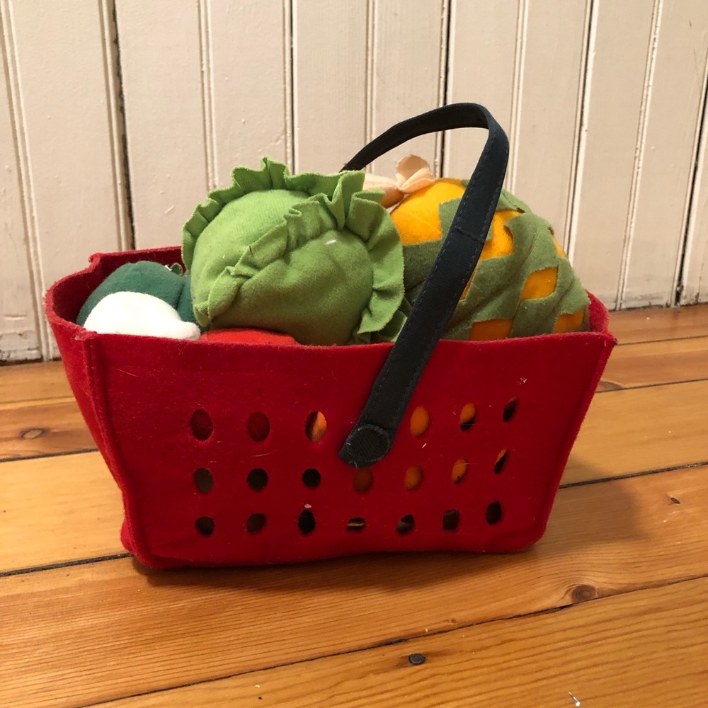 Ikea basket of soft play food vegetables